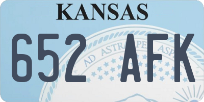 KS license plate 652AFK