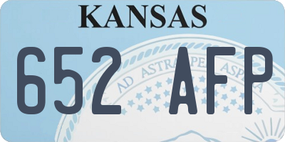 KS license plate 652AFP