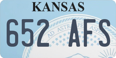 KS license plate 652AFS