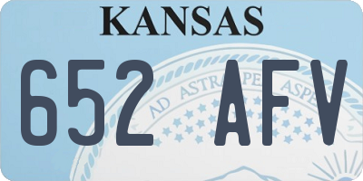 KS license plate 652AFV