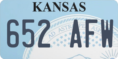 KS license plate 652AFW