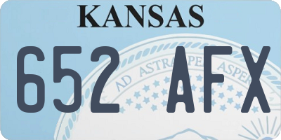 KS license plate 652AFX