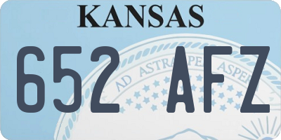 KS license plate 652AFZ