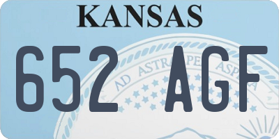 KS license plate 652AGF