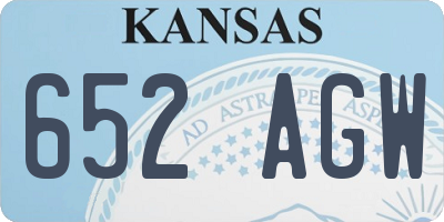 KS license plate 652AGW