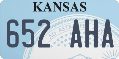 KS license plate 652AHA