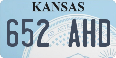 KS license plate 652AHD