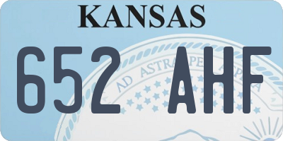 KS license plate 652AHF