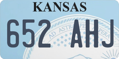 KS license plate 652AHJ