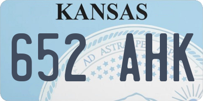 KS license plate 652AHK