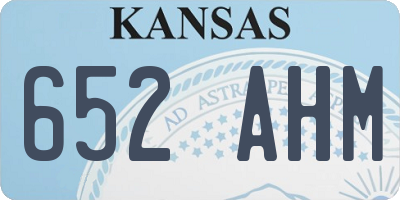 KS license plate 652AHM