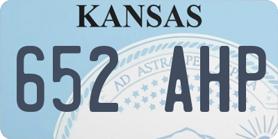 KS license plate 652AHP