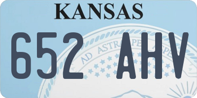 KS license plate 652AHV