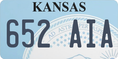 KS license plate 652AIA