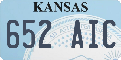 KS license plate 652AIC