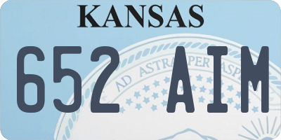 KS license plate 652AIM
