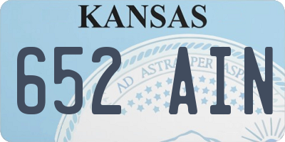KS license plate 652AIN