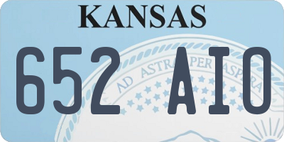 KS license plate 652AIO