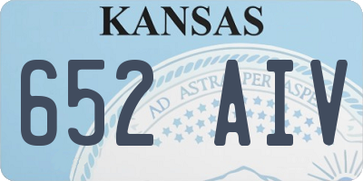 KS license plate 652AIV
