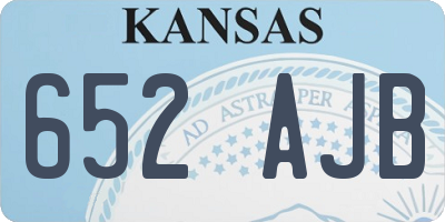 KS license plate 652AJB