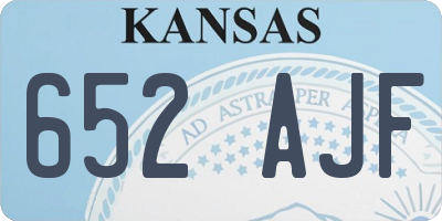 KS license plate 652AJF