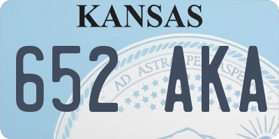 KS license plate 652AKA