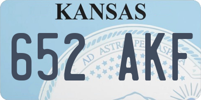 KS license plate 652AKF