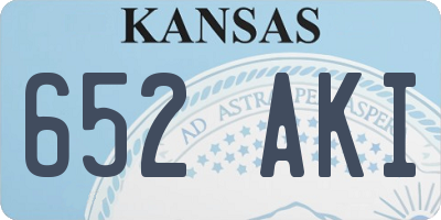KS license plate 652AKI