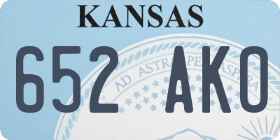 KS license plate 652AKO