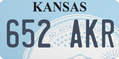 KS license plate 652AKR