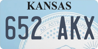 KS license plate 652AKX
