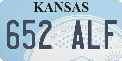KS license plate 652ALF
