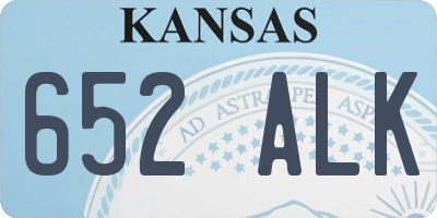KS license plate 652ALK