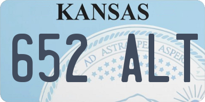 KS license plate 652ALT