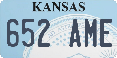 KS license plate 652AME