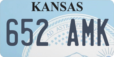 KS license plate 652AMK