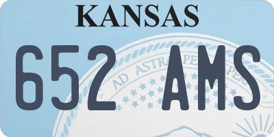 KS license plate 652AMS