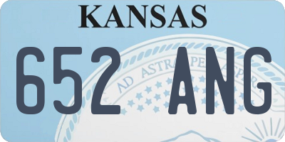 KS license plate 652ANG