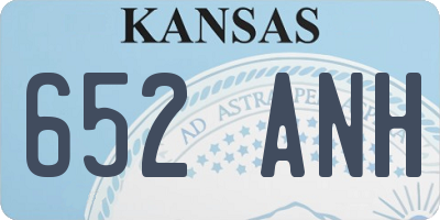 KS license plate 652ANH