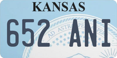 KS license plate 652ANI