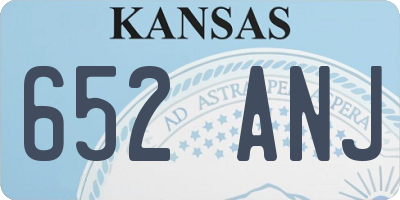 KS license plate 652ANJ