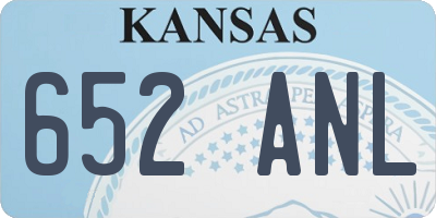KS license plate 652ANL