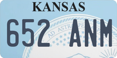 KS license plate 652ANM