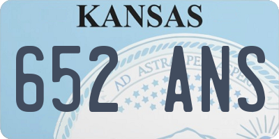 KS license plate 652ANS