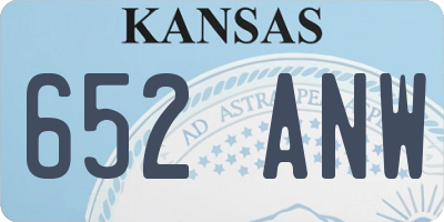 KS license plate 652ANW