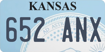KS license plate 652ANX