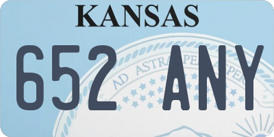 KS license plate 652ANY