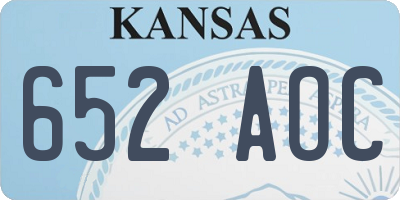 KS license plate 652AOC