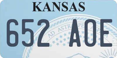 KS license plate 652AOE