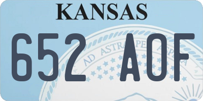 KS license plate 652AOF